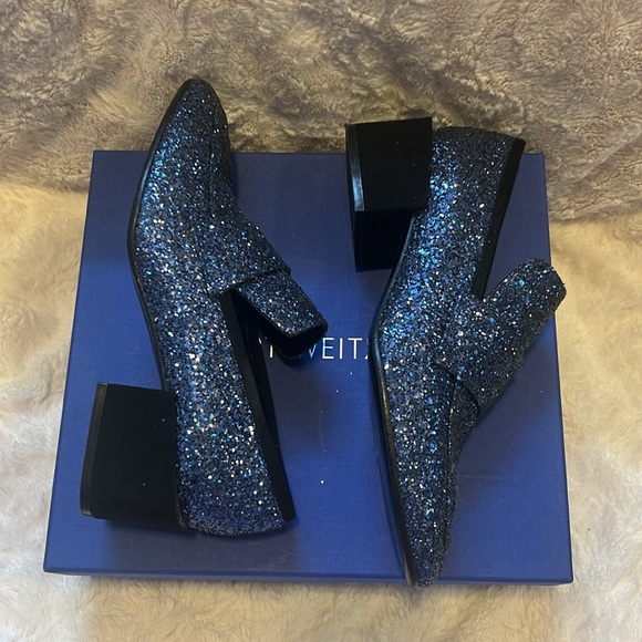 Stuart Weitzman blue glitter *LIKE NEW* shoes - Picture 4 of 7